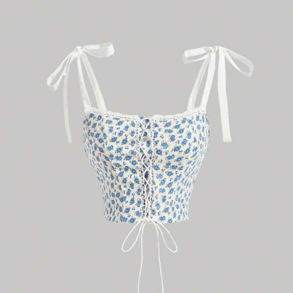 super cute floral tie tank top - Picture 1 of 10